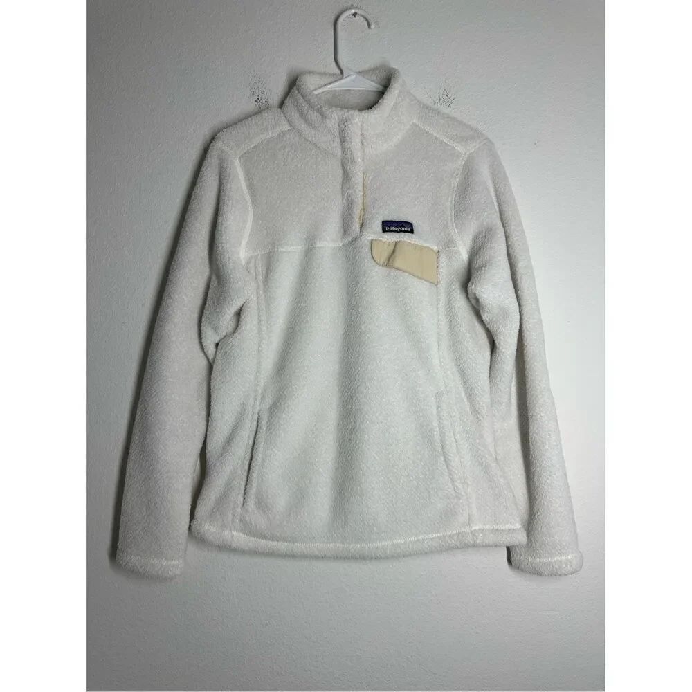 PATAGONIA RE-TOOL SNAP-T FLEECE PULLOVER WHITE SIZE M WOMEN'S (PAST SEASON)